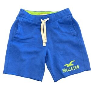 Hollister Y2K blue sweat shorts with neon green bird logo Cali surfer unisex S